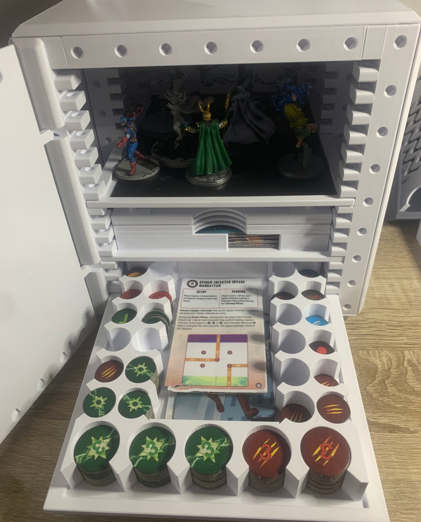 Marvel Crisis Protocol Battle Cube Tray for holding tokens, dice, and cards