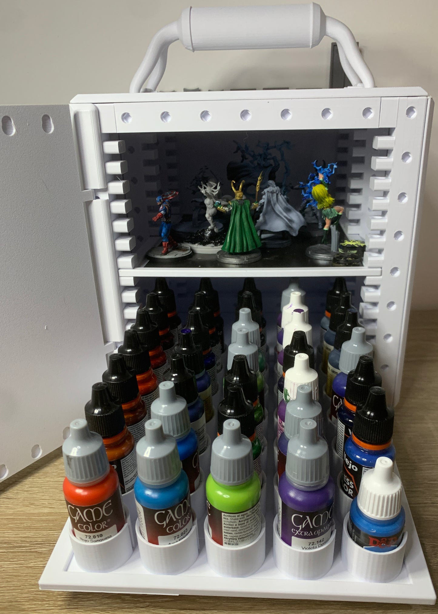 Vallejo Paint Bottle Organizer Tray - Holds 35 x 17ml Dropper Bottles - Miniature Painting Storage Solution