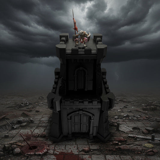 Battle worn Citadel Tower  – Tabletop Gaming Fortress