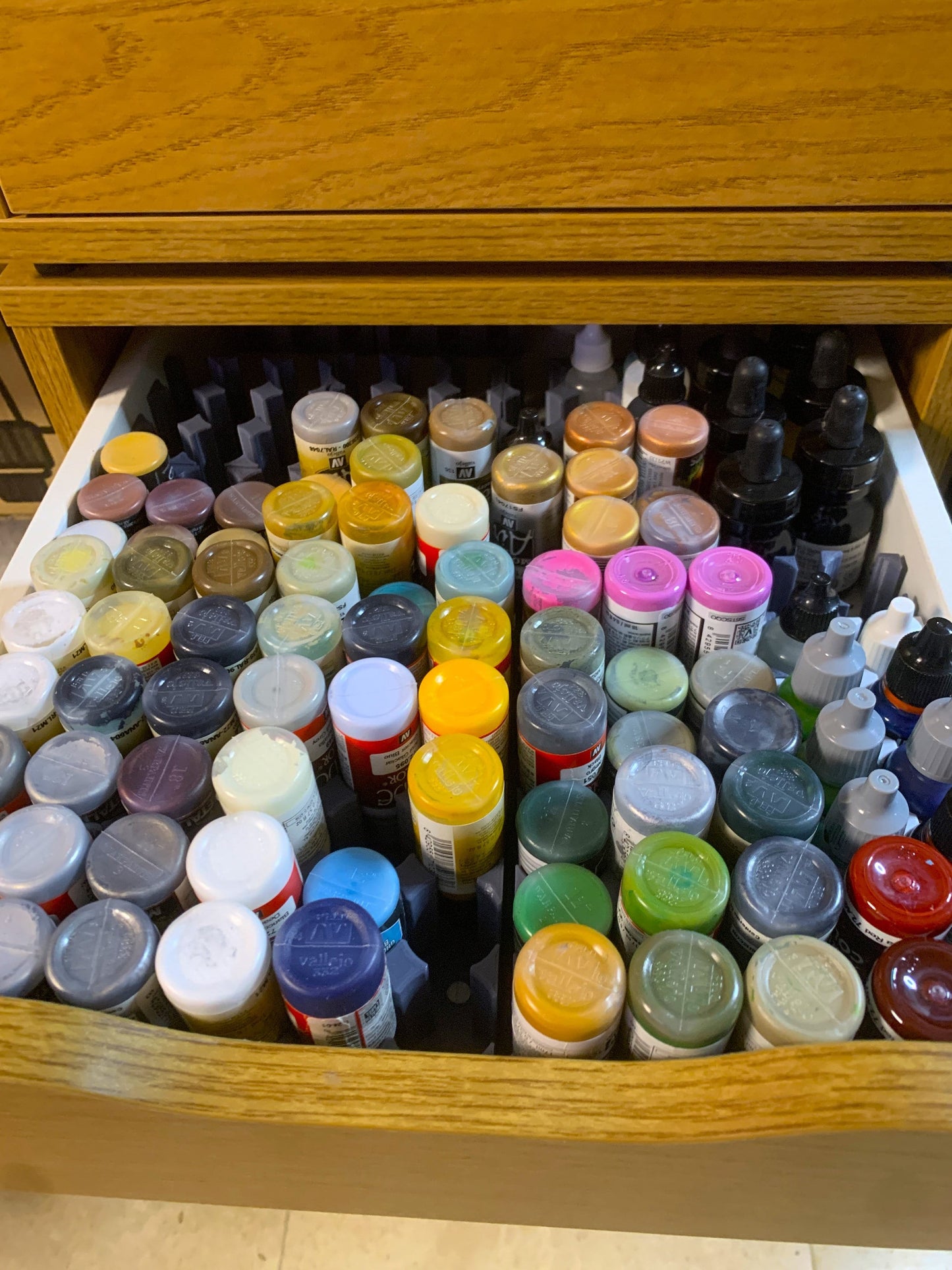 Vallejo Paint 17ml Dropper bottle drawer storage system